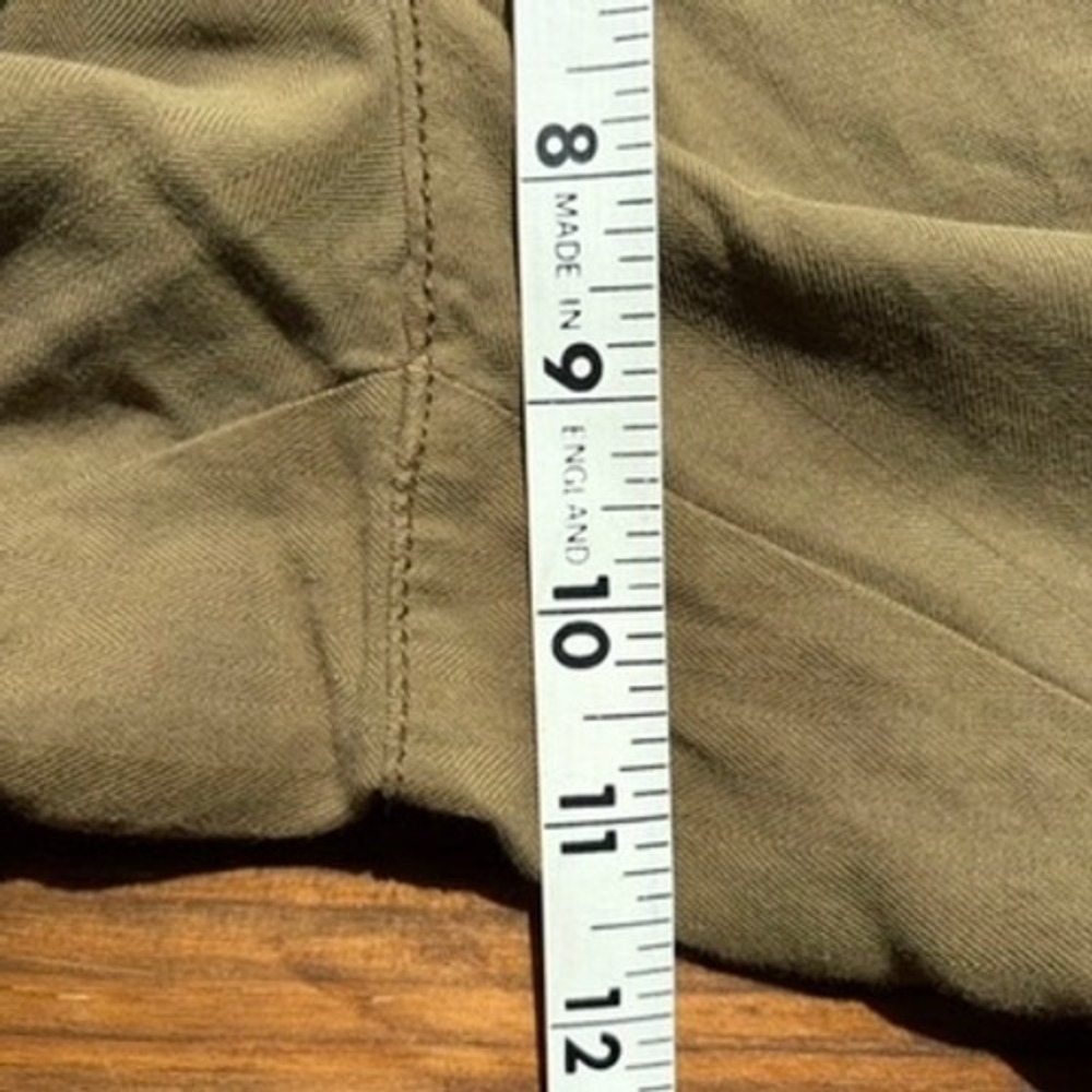 Hei Hei Anthropologie Silk Cotton Cargo Capri Pants Size 8 Olive Green Utility - Picture 9 of 10